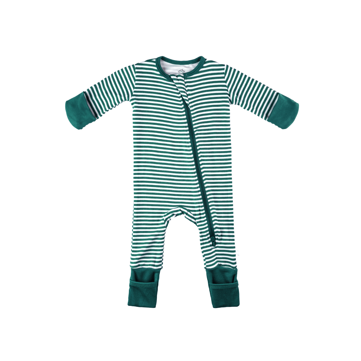 Baby Bamboo Pajamas w/ DreamCuffs® - Forest Stripe