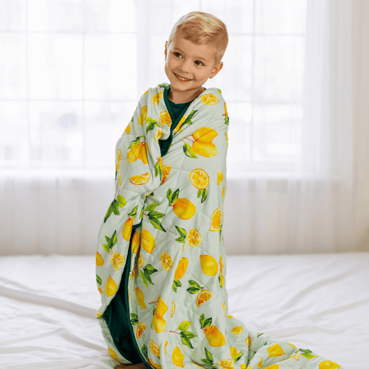 Dream Toddler Blanket - Green Lemons
