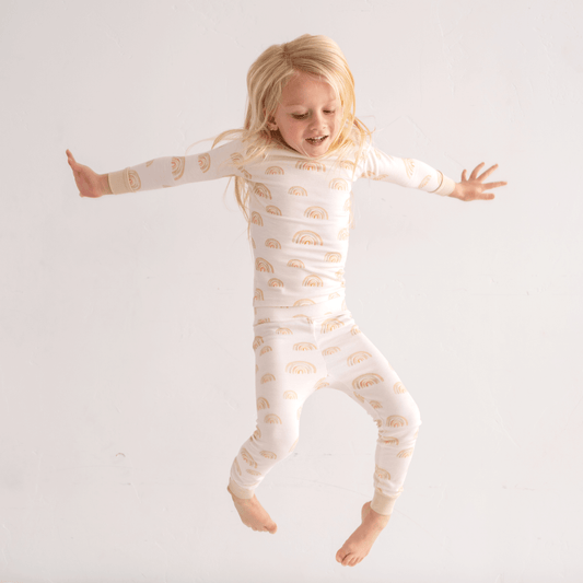 Toddler/Kids Bamboo Pajamas - Oat Rainbow
