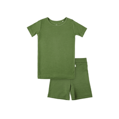 Toddler Short-Sleeve Bamboo Pajamas - Olive