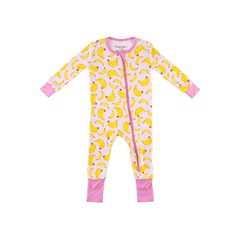 Baby Bamboo Pajamas w/ DreamCuffs® - Pink Bananas