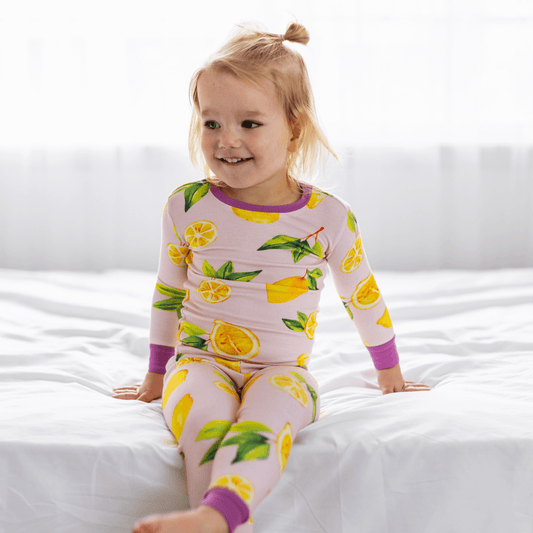Toddler/Kids Bamboo Pajamas - Pink Lemons