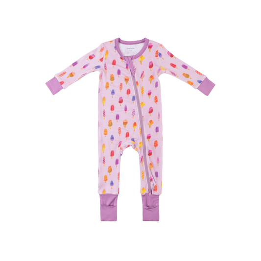 Baby Bamboo Pajamas w/ DreamCuffs® - Pink Popsicle