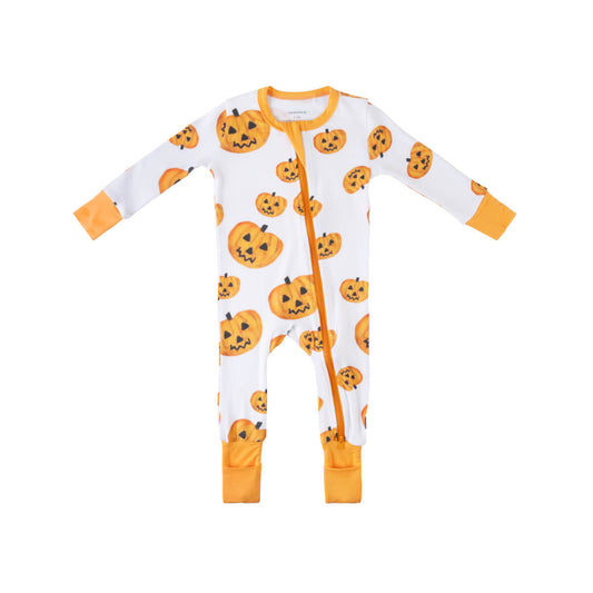 Baby Bamboo Pajamas w/ DreamCuffs® - Pumpkins