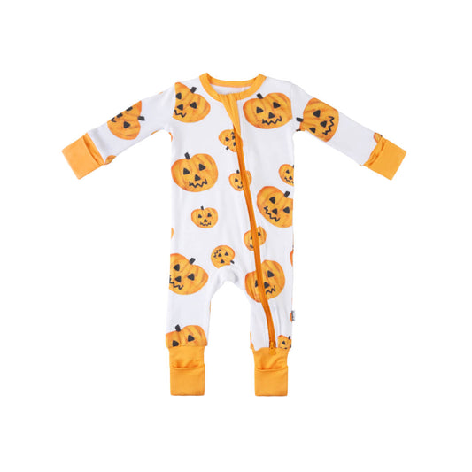 Baby Bamboo Pajamas w/ DreamCuffs® - Pumpkins