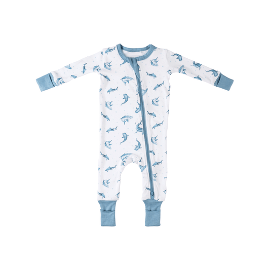 Baby Bamboo Pajamas w/ DreamCuffs® - Shark
