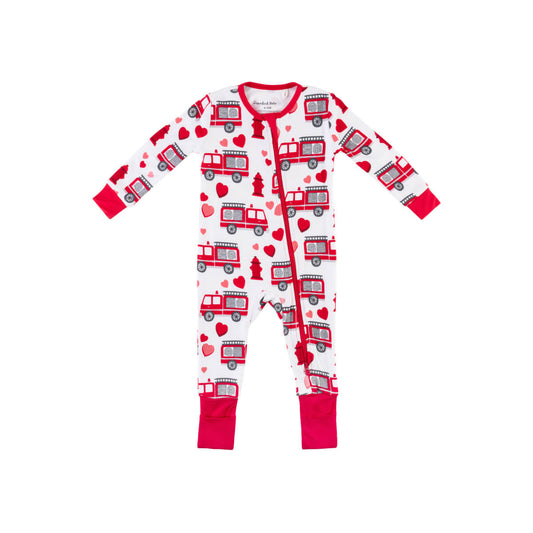Baby Bamboo Pajamas w/ DreamCuffs® - Fire Trucks