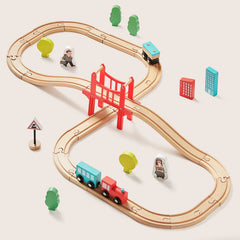 Tiny Land® Wooden Train Set for Children