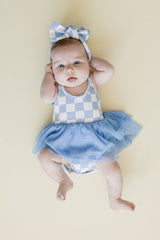 Checkered Headband | Blue