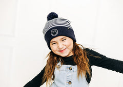 Smiley Pom Pom Hat