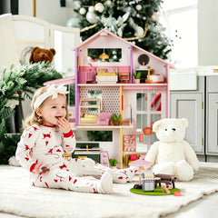 Tiny Land® Sweetwood Edge Dollhouse - Green & Pink
