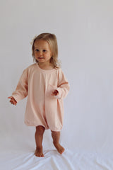 Harley Pocket Romper in Peach Powder