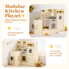 ROBUD Pretend Corner Kitchen with All-in-One & Combination-Style