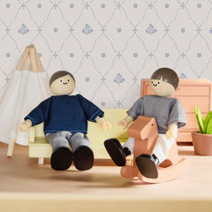 Tiny Land® Sweetwood Evergreen Dollhouse & Wooden Dollhouse Dolls
