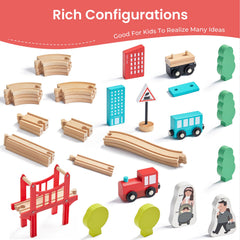 Tiny Land® Wooden Train Set for Children