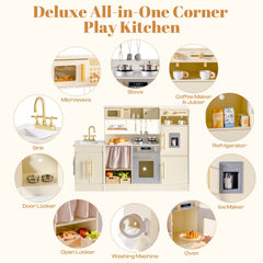 ROBUD Pretend Corner Kitchen with All-in-One & Combination-Style