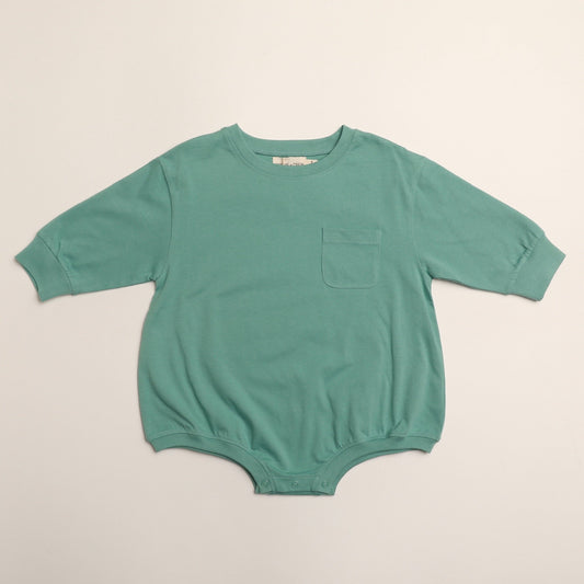 Harley Pocket Romper in Mineral Green