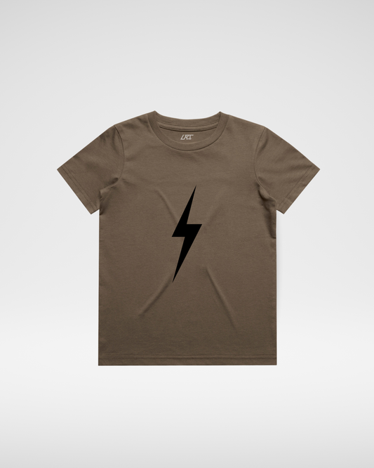DARK NAVY BOLT TEE - BROWN