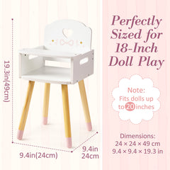 ROBUD Ballet Series - Baby Doll High Chair with Heart-Shaped