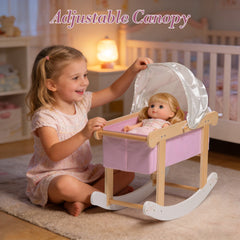 ROBUD Ballet Series - Wooden Doll Rocking Cradle