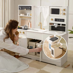 Tiny Land® Iconic Water Play Kitchen & Premium Wooden Refrigerator