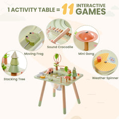 ROBUD 11 in 1 Wooden Rainforest Activity Table