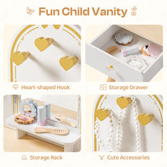 ROBUD Kids Vanity Table and Chair Set