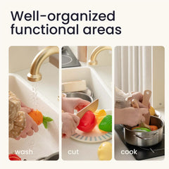 Tiny Land® Iconic Water Play Kitchen & Premium Wooden Refrigerator