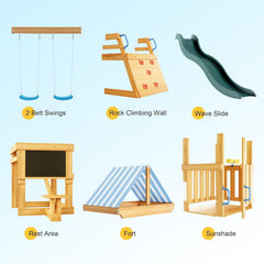ROBUD Wooden Swing Sets for Backyard