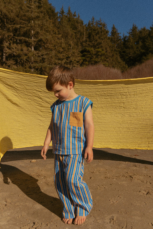Jensen Set in Vallarta Blue Vertical Stripe