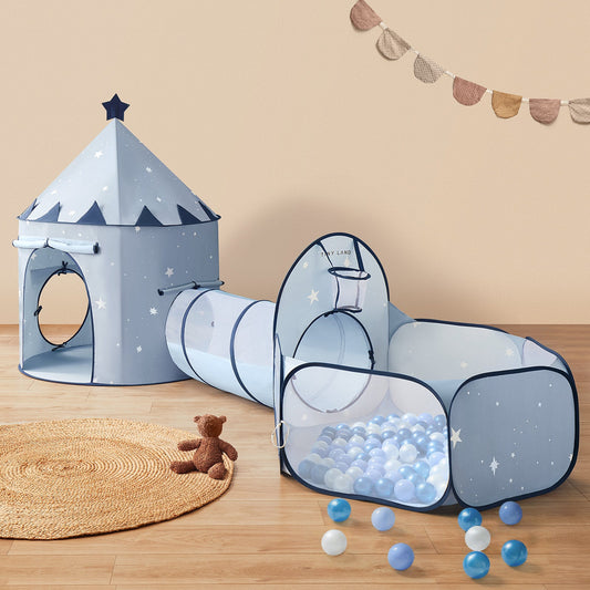Tiny Land® Adventure 3-in-1 Play Tunnel  & Ocean Ball Set - Blue
