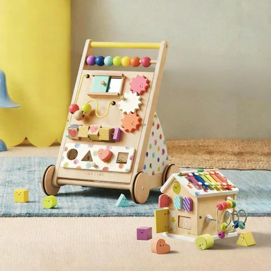 Rainbow Baby Walker & Activity Cube Developmental Playset