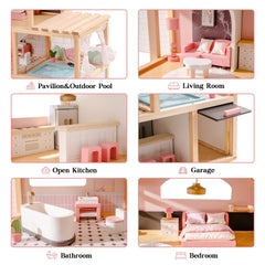 ROBUD Wooden Dollhouse - Florida Black