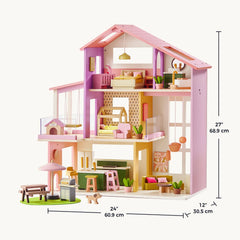 Tiny Land® Sweetwood Edge Dollhouse - Green & Pink