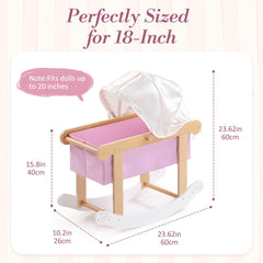 ROBUD Ballet Series - Wooden Doll Rocking Cradle
