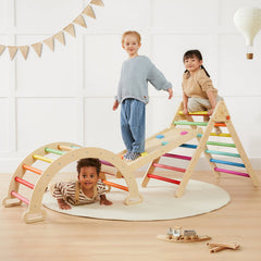 Tiny Land® Pikler Triangle 7-in-1 Montessori Climbing Set