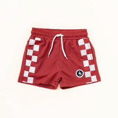 ALL DAY CHECK SHORTS - CRIMSON