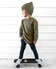 CLASSIC OLIVE TODDLER KNIT BEANIE