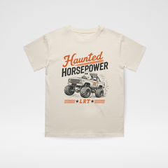 HAUNTED HORSEPOWER HALLOWEEN TEE - VINTAGE CREAM