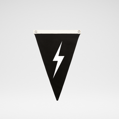 LIGHTNING BOLT CANVAS PENNANT - BLACK