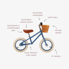 BANWOOD BALANCE BIKE FIRST GO VINTAGE - BLUE