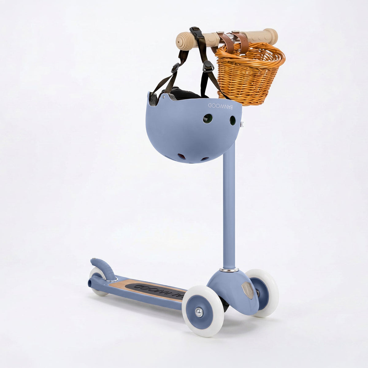 BANWOOD 3-WHEEL SCOOTER & HELMET SET - BLUE