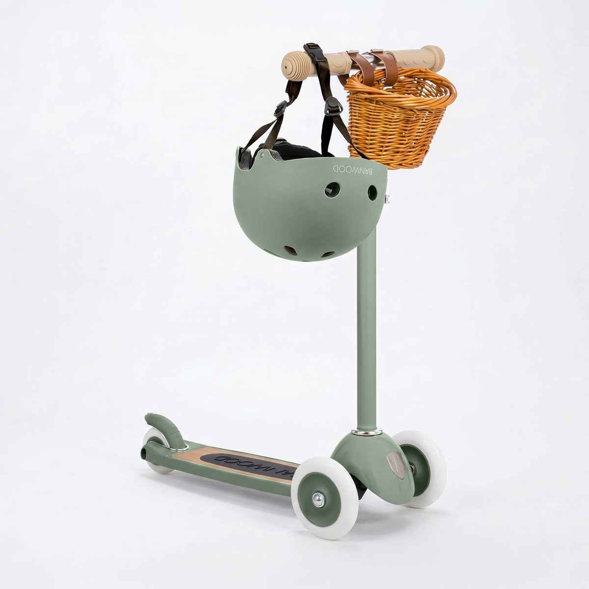 BANWOOD 3-WHEEL SCOOTER & HELMET SET - FOREST
