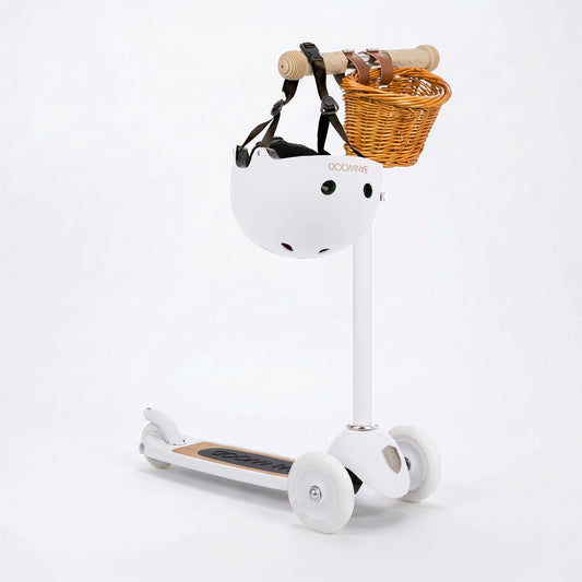 BANWOOD 3-WHEEL SCOOTER & HELMET SET - WHITE