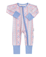 Bamboo Zip Romper | Baseball Girl