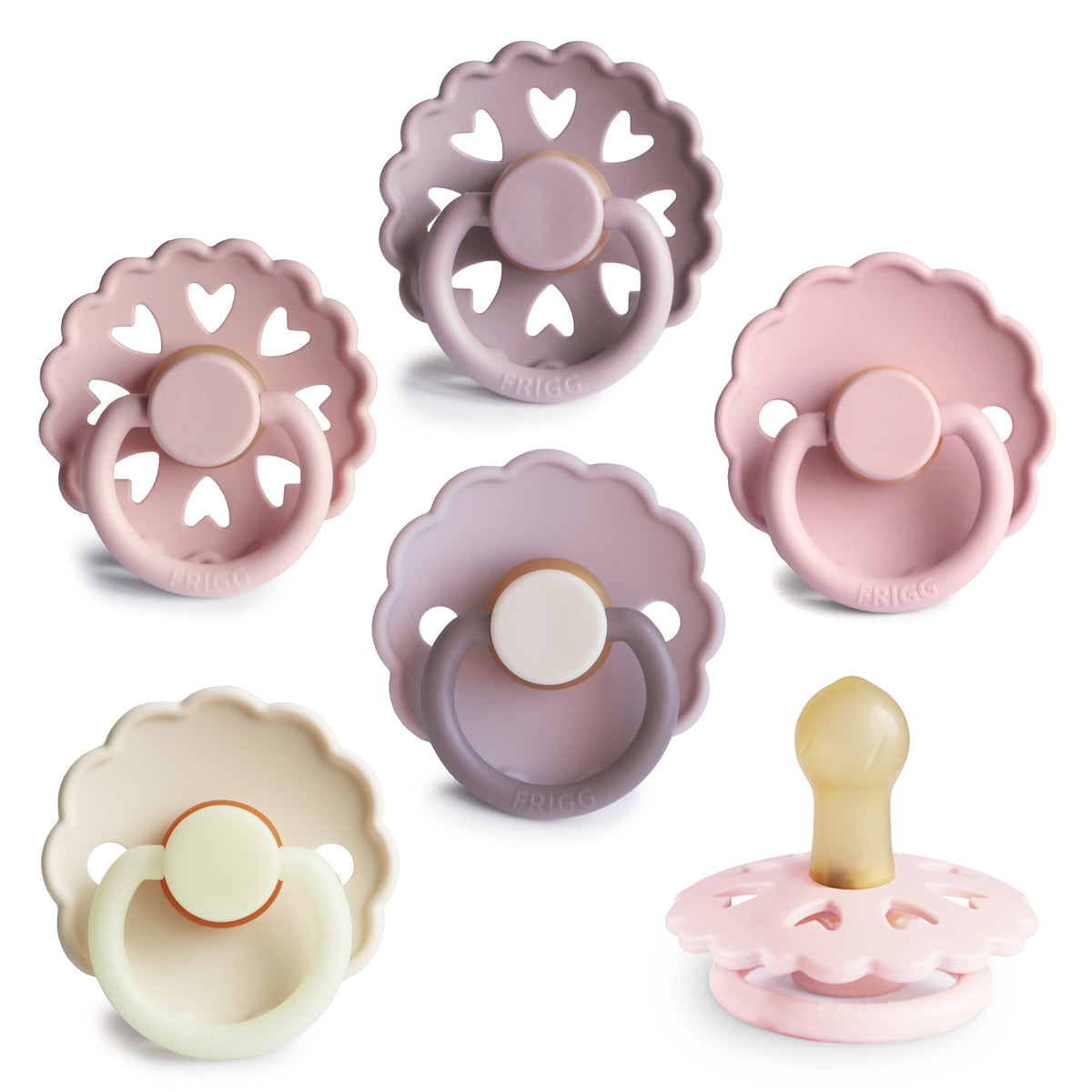 FRIGG Natural Rubber Pacifier 6-Pack