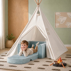Tiny Land® Ultimate Reading Retreat: Premium Teepee & Corduroy Lounger