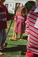 Campus Dress - Burgundy Stripe