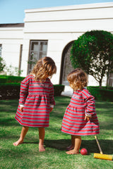 Campus Dress - Burgundy Stripe