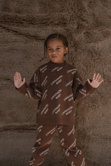 Knitted Logo Pants- Dark Chocolate